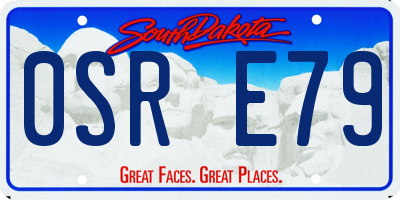 SD license plate 0SRE79