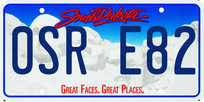 SD license plate 0SRE82