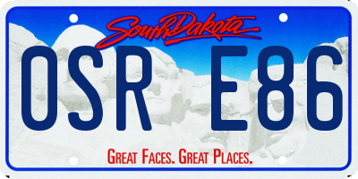 SD license plate 0SRE86