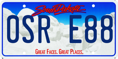 SD license plate 0SRE88