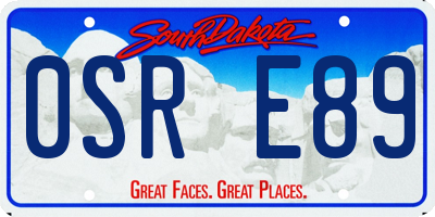 SD license plate 0SRE89
