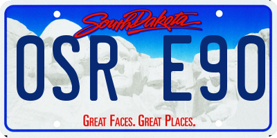 SD license plate 0SRE90