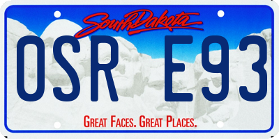 SD license plate 0SRE93