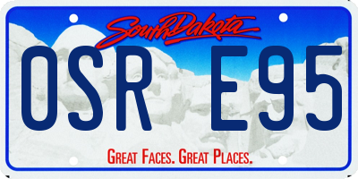 SD license plate 0SRE95