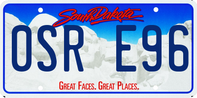 SD license plate 0SRE96