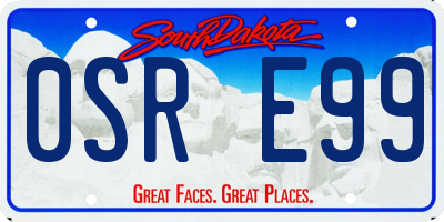 SD license plate 0SRE99
