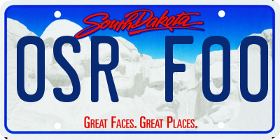 SD license plate 0SRF00