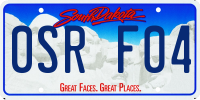 SD license plate 0SRF04