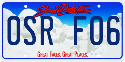 SD license plate 0SRF06