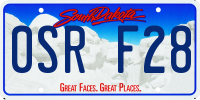 SD license plate 0SRF28