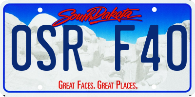 SD license plate 0SRF40