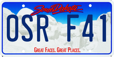 SD license plate 0SRF41