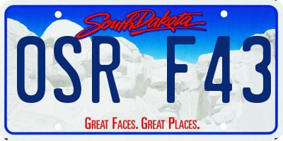 SD license plate 0SRF43