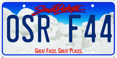 SD license plate 0SRF44
