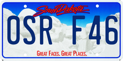 SD license plate 0SRF46