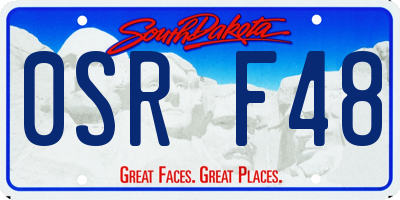 SD license plate 0SRF48