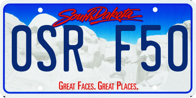 SD license plate 0SRF50