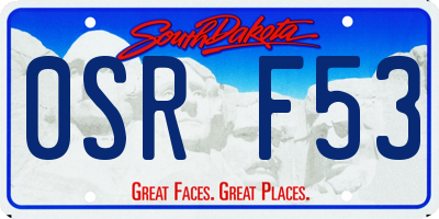 SD license plate 0SRF53