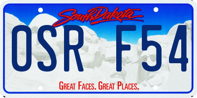SD license plate 0SRF54