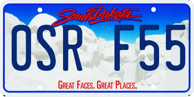 SD license plate 0SRF55