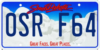 SD license plate 0SRF64