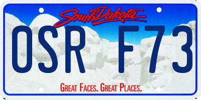 SD license plate 0SRF73