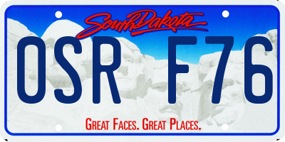 SD license plate 0SRF76