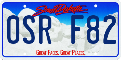 SD license plate 0SRF82