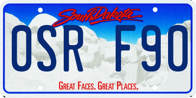 SD license plate 0SRF90
