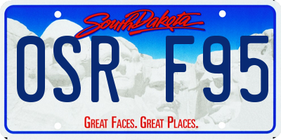 SD license plate 0SRF95