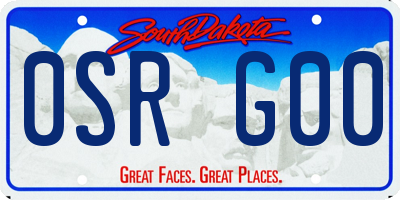 SD license plate 0SRG00