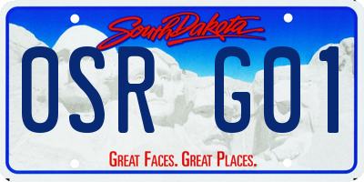 SD license plate 0SRG01