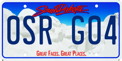 SD license plate 0SRG04