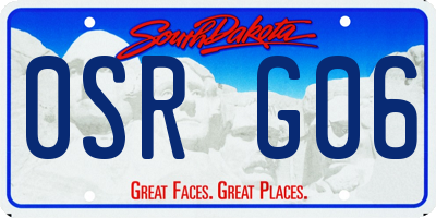 SD license plate 0SRG06