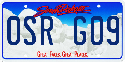SD license plate 0SRG09