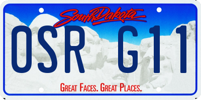 SD license plate 0SRG11