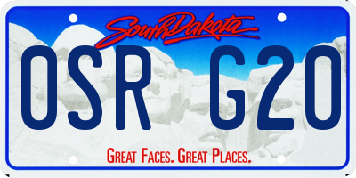 SD license plate 0SRG20