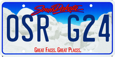 SD license plate 0SRG24