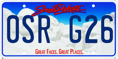 SD license plate 0SRG26