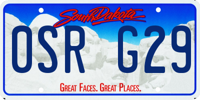 SD license plate 0SRG29