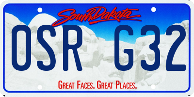 SD license plate 0SRG32