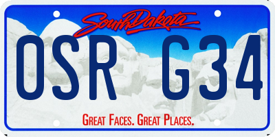 SD license plate 0SRG34