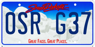 SD license plate 0SRG37