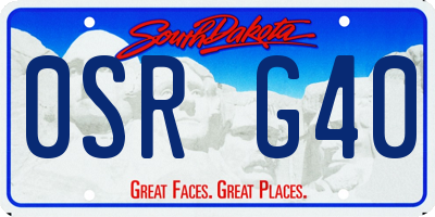 SD license plate 0SRG40