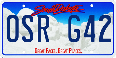 SD license plate 0SRG42