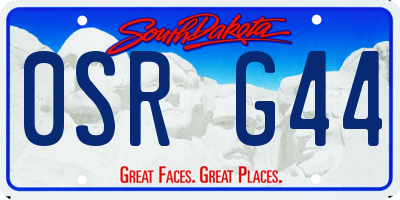 SD license plate 0SRG44