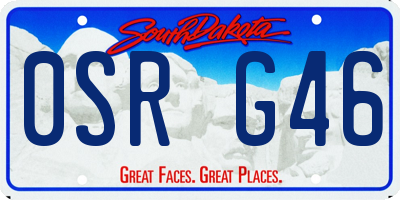 SD license plate 0SRG46
