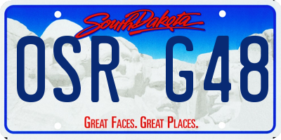 SD license plate 0SRG48
