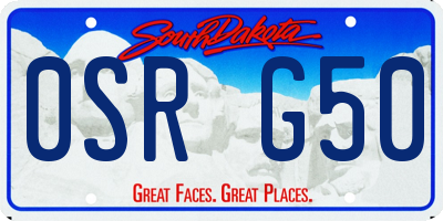SD license plate 0SRG50