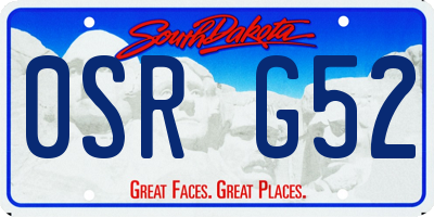 SD license plate 0SRG52
